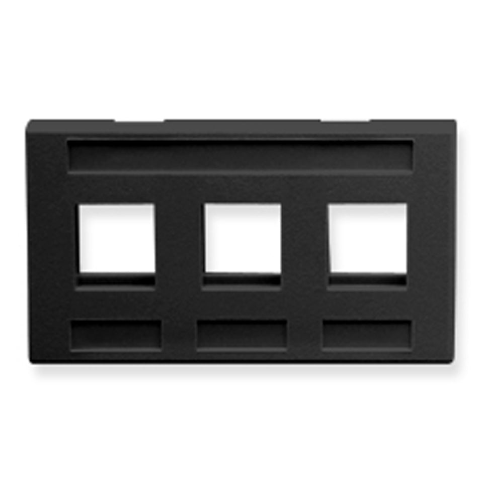 FACEPLATE- FURNITURE- 3-PORT- BLACK