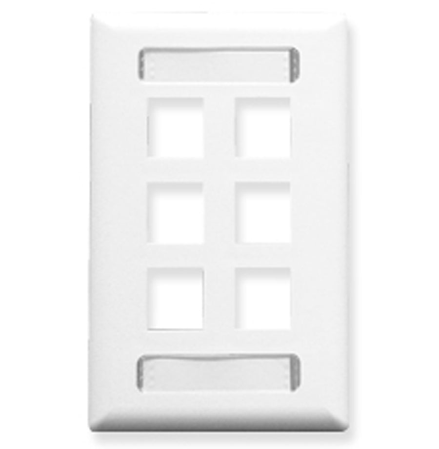 FACEPLATE- ID- 1-GANG- 6-PORT- WHITE