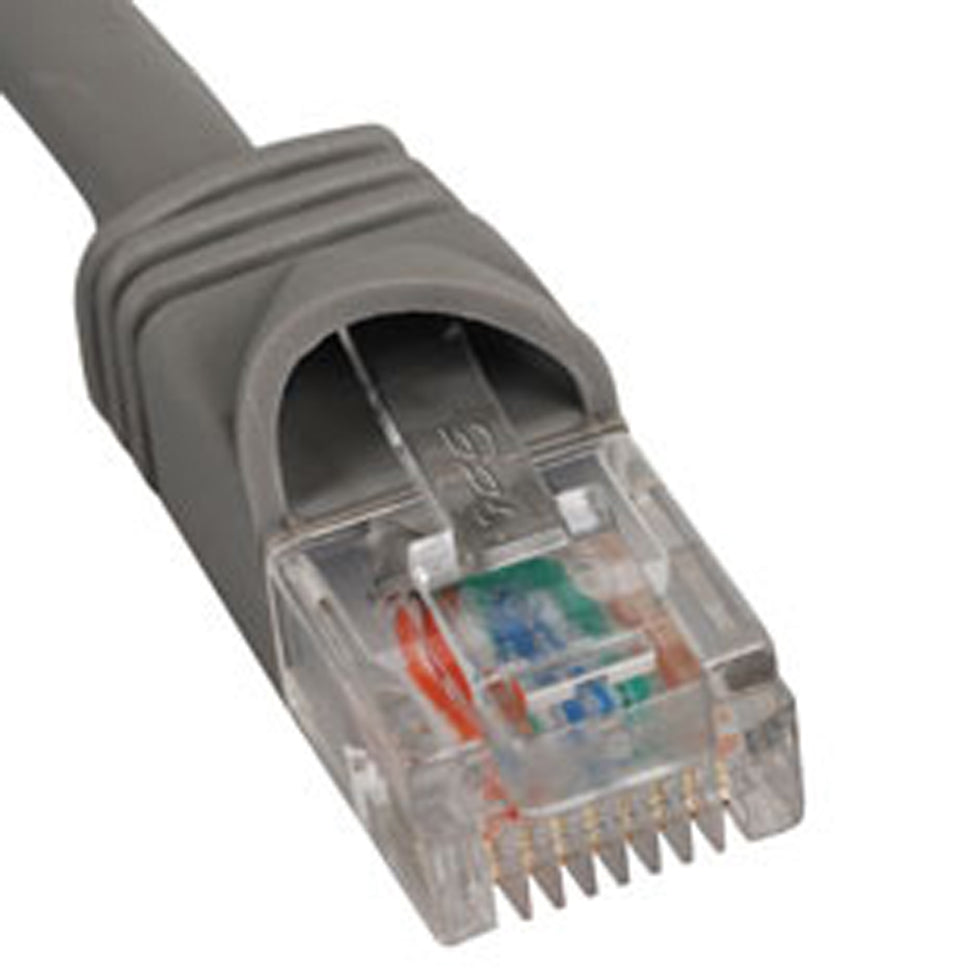 PATCH CORD- CAT 5e- MOLDED BOOT- 3' GY