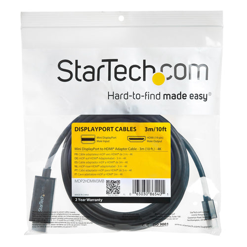 10FT MINI DISPLAYPORT TO HDMI CABLE ADAPTER MDP CONVERTER CORD