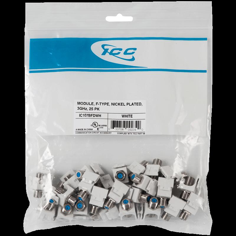 MODULE- F-TYPE NICKEL PLATED 3GHz- 25PK