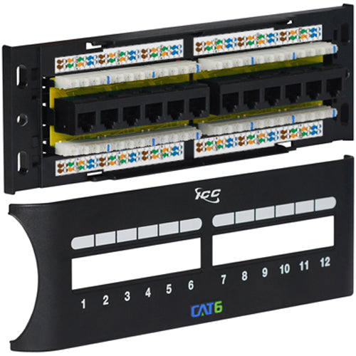 PATCH PANEL- CAT 6 FRONT- 12 PORT