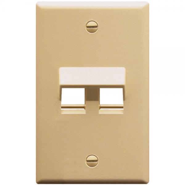 FACEPLATE- ANGLED- 1-GANG- 2-PORT- IVORY
