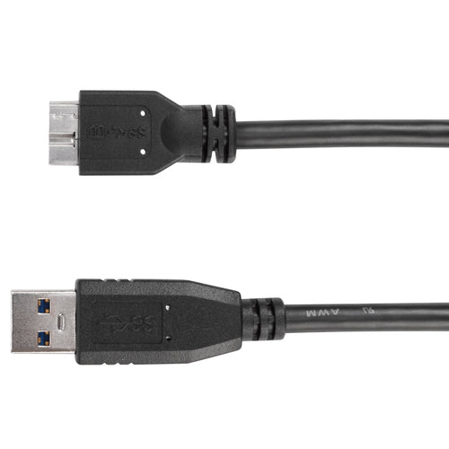1M USB-A MALE TO MICRO USB-B MALE CABLE BLACK