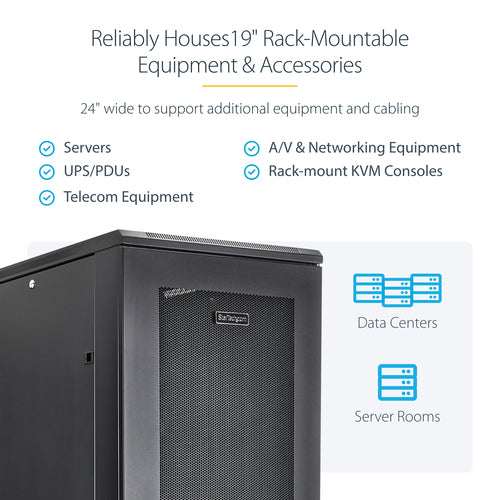 42U SERVER RACK CABINET 4 POST NETWORK EQUIPMENT RACK ENCLOSURE