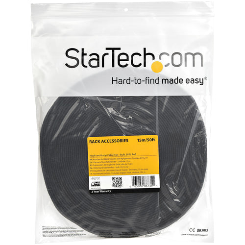50FT HOOK AND LOOP ROLL CABLE TIE FASTENER STRAPS REUSABLE WRAP