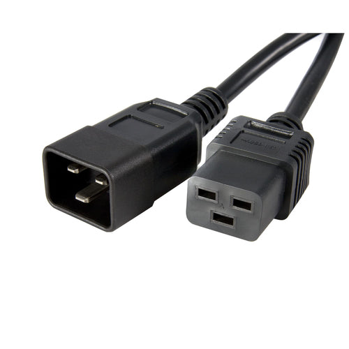 3FT COMPUTER POWER CORD C19 TO C20 AC POWER EXTENSION CABLE CORD (PXTC19C203)