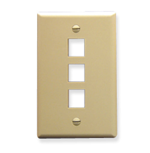 FACEPLATE- OVERSIZED- 3-PORT- IVORY