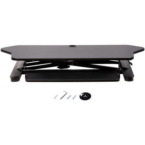 CORNER SIT STAND DESK CONVERTER KEYBOARD TRAY ADJUSTABLE HEIGHT