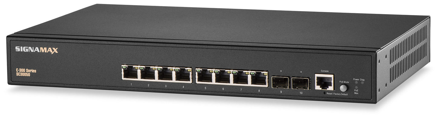 C-300 8 Port Gigabit PoE+ Managed Switch