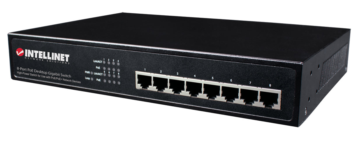 8 Port Gigabit Switch all POE+ Desk