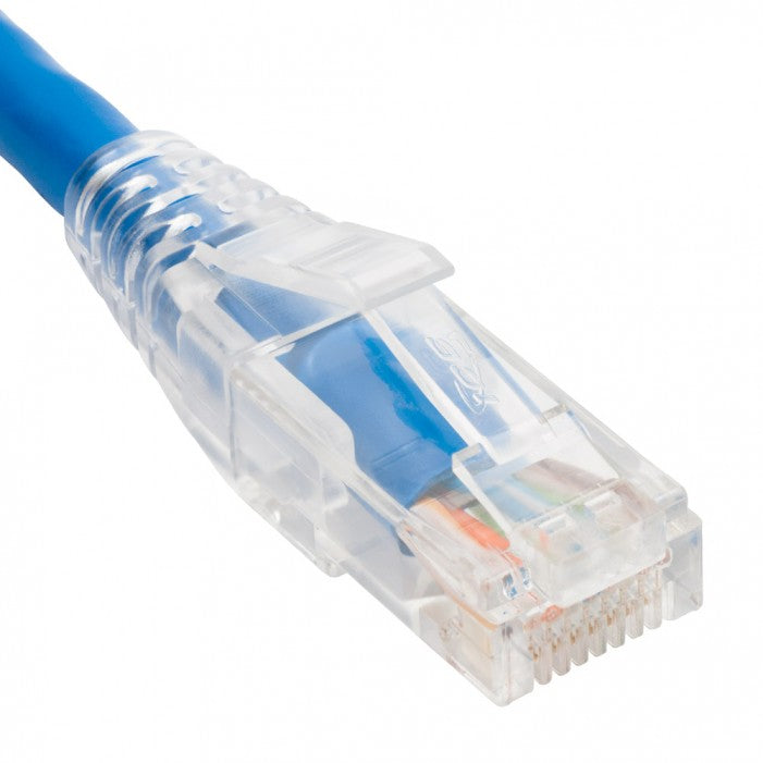 PATCH CORD CAT5e CLEAR BOOT 25' BLUE