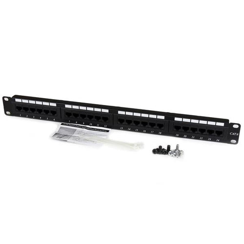 24 PORT CAT6 PATCH PANEL RJ45 110 TYPE RACK MOUNT NETWORK PANEL