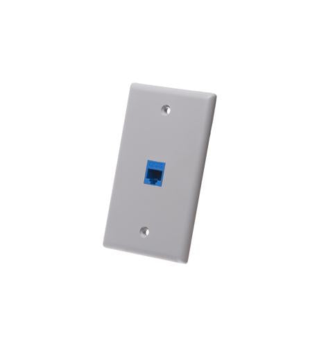 FACEPLATE, FLAT, 1-GANG, 1-PORT, GRAY