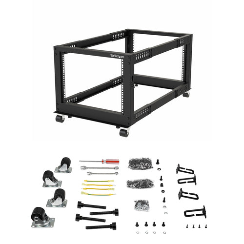 8U OPEN FRAME SERVER RACK 4 POST NETWORK AV EQUIPMENT RACK