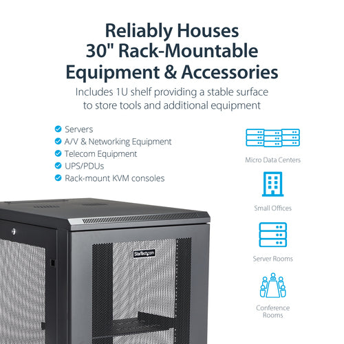 18U AV RACK CABINET ENCLOSURE NETWORK EQUIPMENT SERVER RACK