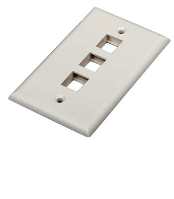 3 PORT FACE PLATE WHITE