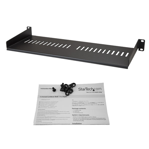 1U SERVER RACK SHELF UNIVERSAL CANTILEVER VENTED RACK MOUNT TRAY