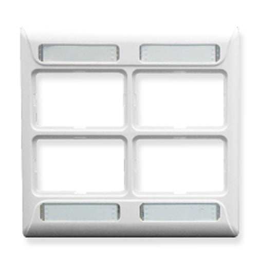 FACEPLATE- ELITE- 2-GANG- 4-PORT- WHITE