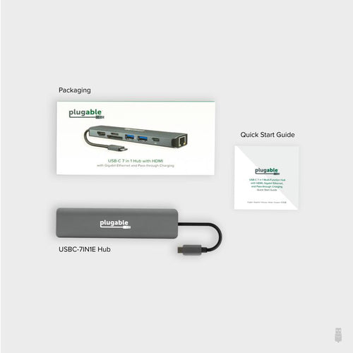 PLUGABLE USBC-7IN1E 7-IN-1 USB C HUB ADAPTER