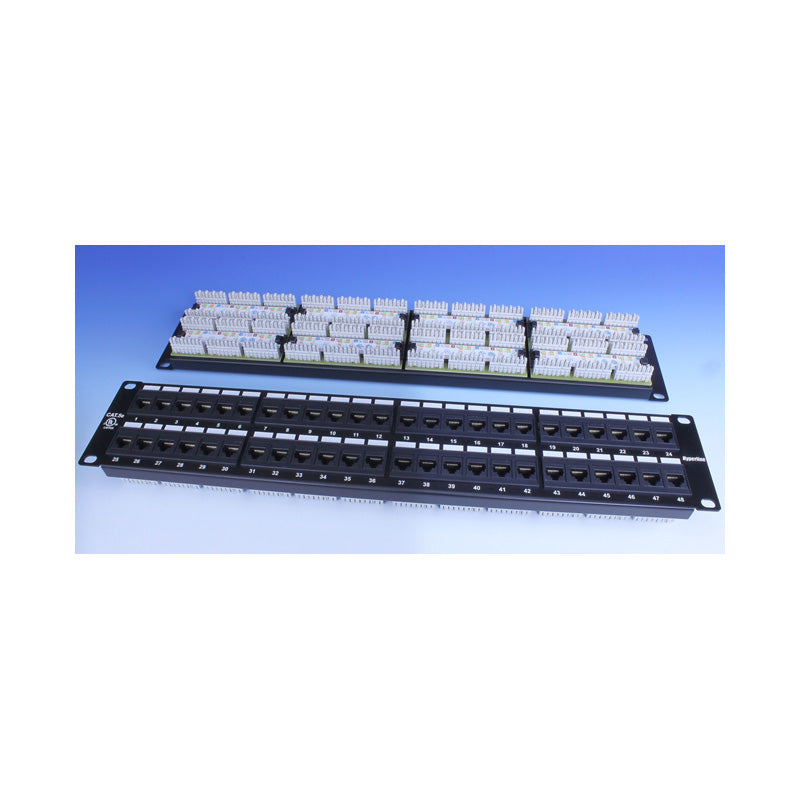 48 PORT CAT6 PATCH PANEL W/ LACING BAR