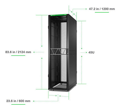 APC NETSHELTER SX GEN 2 45U SERVER RACK ENCLOSURE W/SIDES BLACK (AR3305B2)