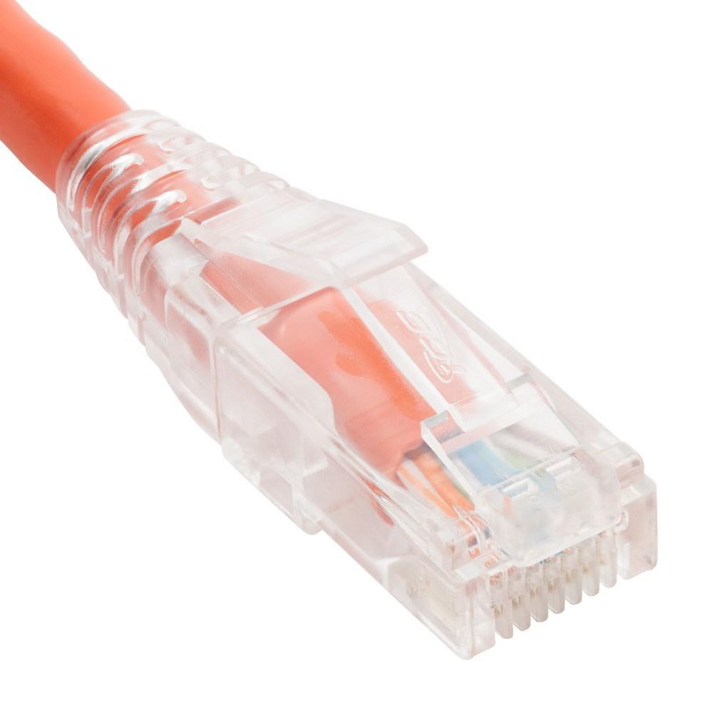 PATCH CORD CAT6 CLEAR BOOT 14' ORANGE