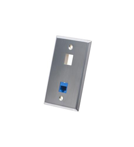 FACEPLATE, STAINLESS STEEL,1-GANG,2-PORT