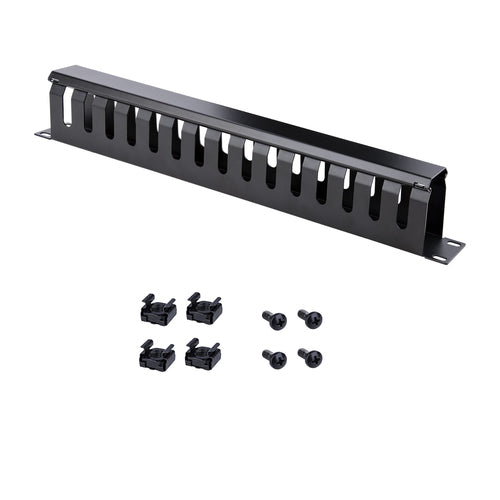 SERVER RACK CABLE MANAGEMENT 1U HORIZONTAL SLOTTED FINGER DUCT