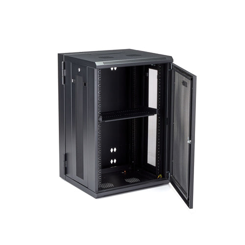 WALL MOUNT NETWORK CABINET 18U HINGED SERVER RACK ENCLOSURE