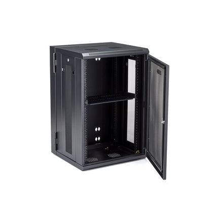 WALL MOUNT NETWORK CABINET 18U HINGED SERVER RACK ENCLOSURE