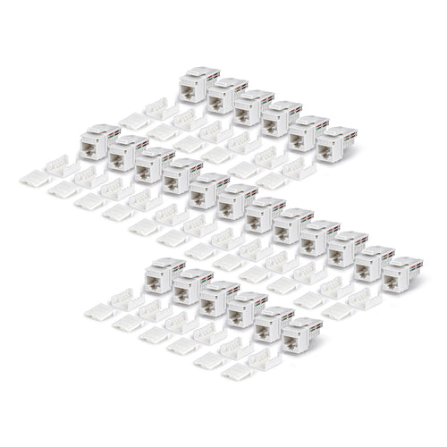 CAT6 UTP KEYSTONE JACK 24-PACK 90-DEGREE 110 PUNCH DOWN WHITE (C6KEY110WHE24PK)