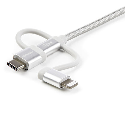 3FT USB MULTI CHARGING CABLE LIGHTNING USB C MICRO-USB CHARGER