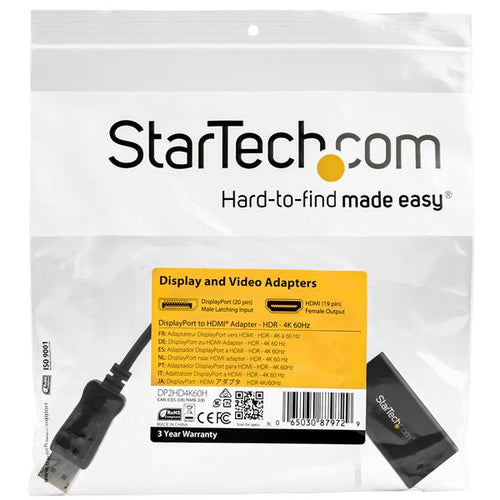 DISPLAYPORT TO HDMI ADAPTER DP 1.4 TO HDMI 2.0B CONVERTER DONGLE