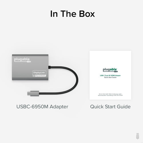 PLUGABLE USB-C HDMI ADAPTER USB-C DUAL 4K HDMI ADAPTER