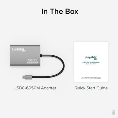 PLUGABLE USB-C HDMI ADAPTER USB-C DUAL 4K HDMI ADAPTER
