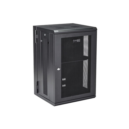 WALL MOUNT NETWORK CABINET 18U HINGED SERVER RACK ENCLOSURE