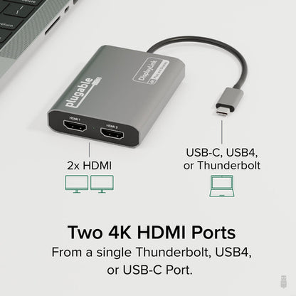 PLUGABLE USB-C HDMI ADAPTER USB-C DUAL 4K HDMI ADAPTER