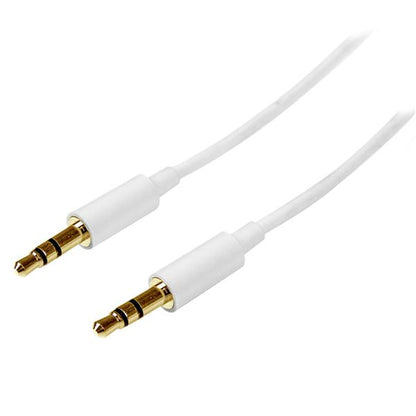 1M 3.5MM AUDIO MALE TO MALE STEREO MINI JACK CABLE WHITE