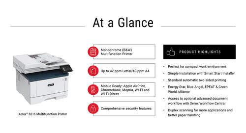 B315 MULTIFUNCTION PRINTER P/C/S/FAX UP TO 42PPM LTR/LGL