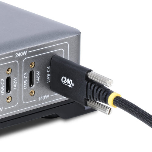 6FT USB-C CABLE USB-IF 240W PD/RUGGED/SIDE LOCKING SCREWS