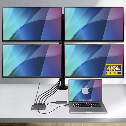 USB-C QUAD-MONITOR WORKSTATION ADAPTER 4K 60HZ DISPLAYPORT PD