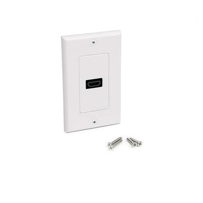HDMIPLATE SINGLE OUTLET FEMALE HDMI WALL PLATE WHITE