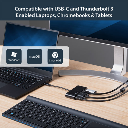 USB C MULTIPORT ADAPTER 60W PD VGA MINI DOCK W/ POWER DELIVERY