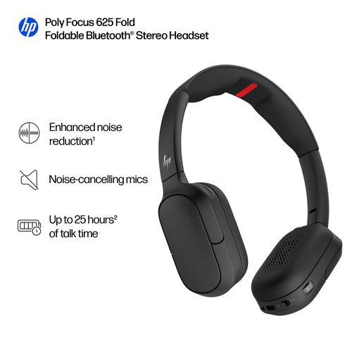 HP POLY FOCUS 625 HEADSET + WIRELESS CHARGE STAND WW (C56XXAA#AC3)