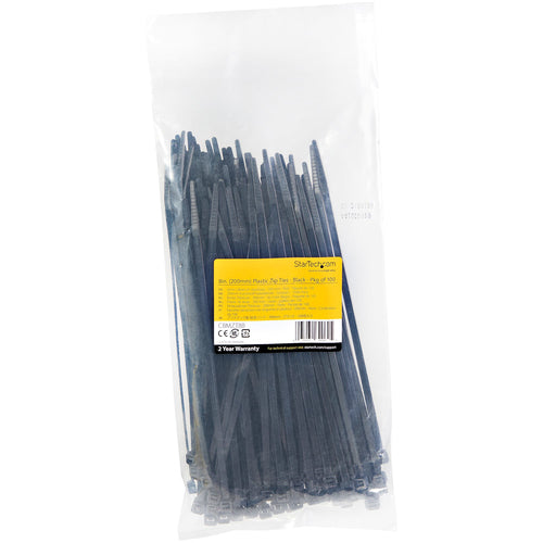100PK PLASTIC CABLE TIES NYLON SELF LOCKING WIRE ZIP TIES - 8 INCH