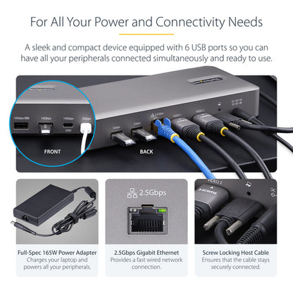 USB4 DOCKING STATION DUAL HDMI 4K 60HZ USB-C 40GBPS 6X USB