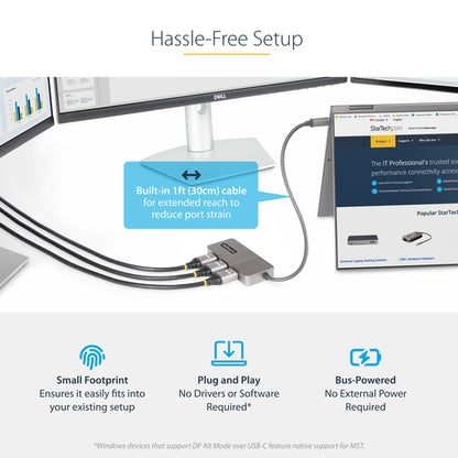 3-PORT USB-C MST HUB HDMI - TRIPLE 4K 60HZ WINDOWS ONLY