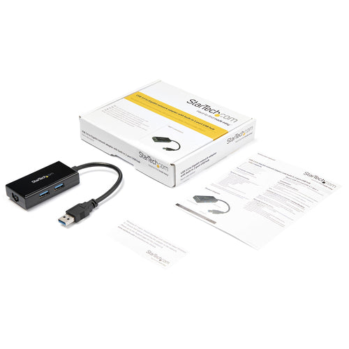 USB 3.0 HUB WITH ETHERNET GIGABIT NETWORK ADAPTER W/ USB