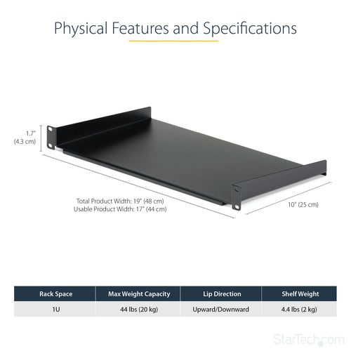 1U SERVER RACK SHELF UNIVERSAL CANTILEVER RACK MOUNT TRAY